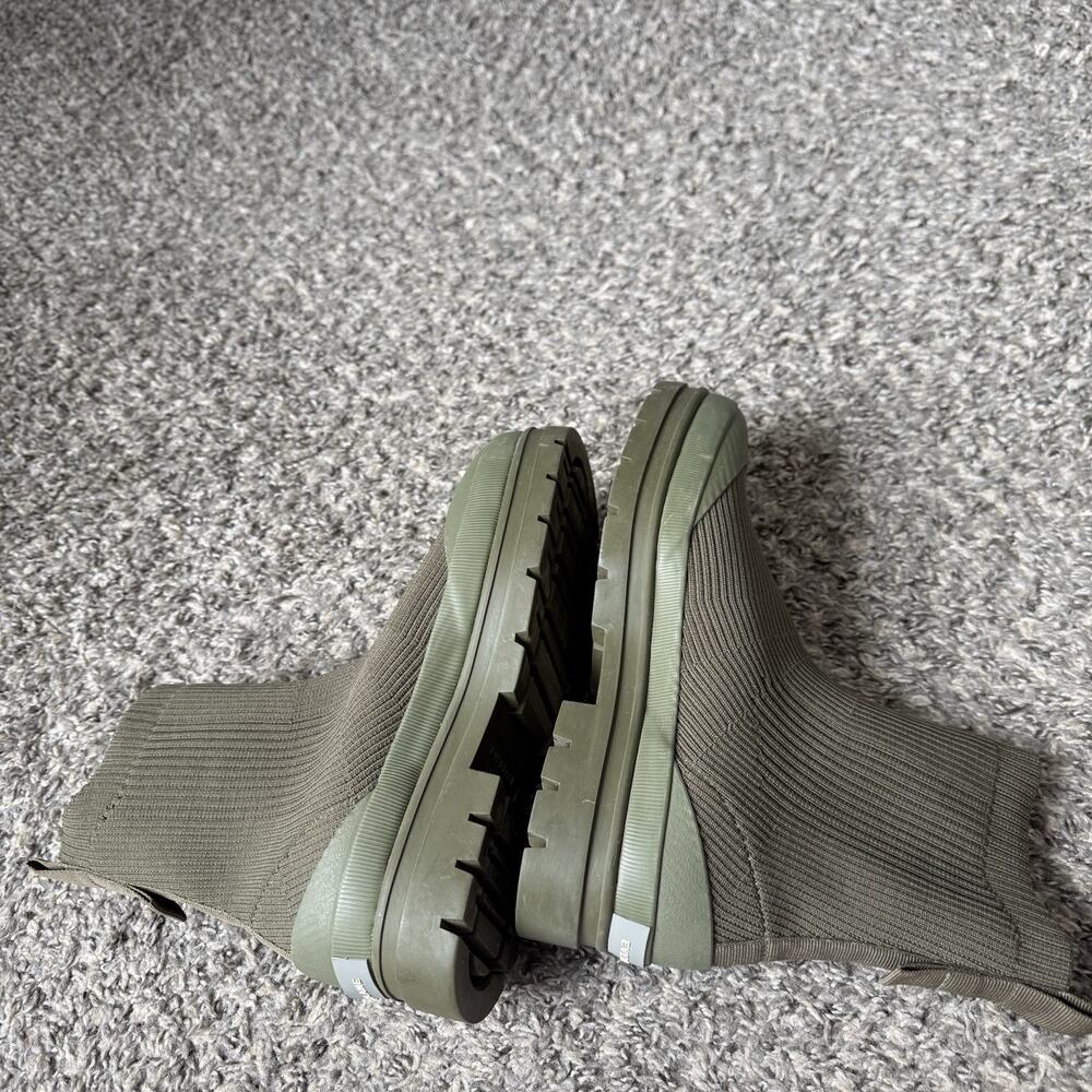 Everlane Womens Olive Green The Utility Boots ReKnit Size 7.5 Stretch Knit - Picture 4 of 7